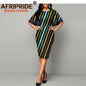 African Dresses for Women Bodycon Dress Casual Lace Sleeve Summer Dress Dashiki Outfits Print Ankara Clothes
