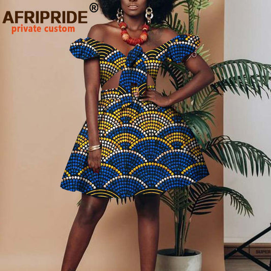 African Clothing for Women Short Top + Mini Skirt 2 Piece Set