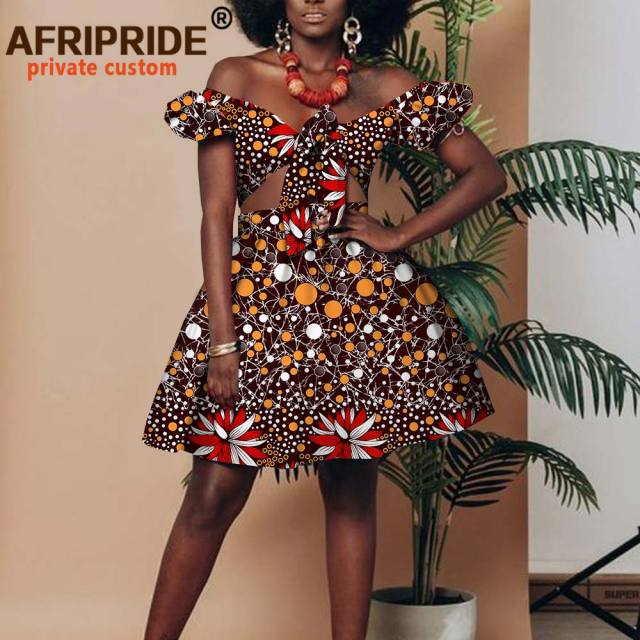 African Clothing for Women Short Top + Mini Skirt 2 Piece Set