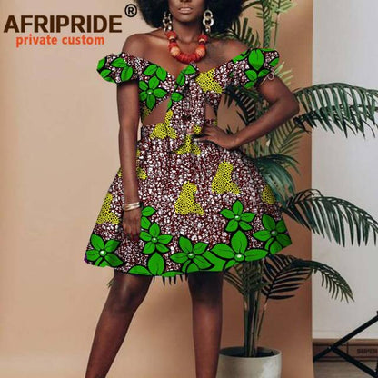 African Clothing for Women Short Top + Mini Skirt 2 Piece Set