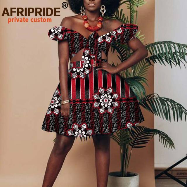 African Clothing for Women Short Top + Mini Skirt 2 Piece Set