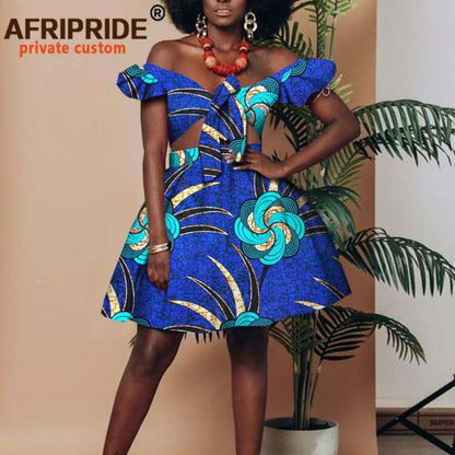 African Clothing for Women Short Top + Mini Skirt 2 Piece Set