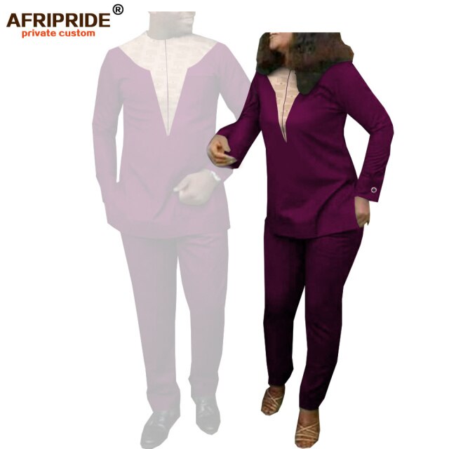 Couple`s Clothing African Clothing Men and Women 2 Piece Set Tracksuit Tribal Outfits Matching Sets