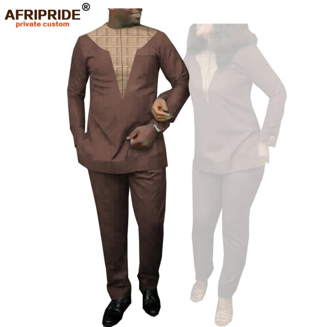 Couple`s Clothing African Clothing Men and Women 2 Piece Set Tracksuit Tribal Outfits Matching Sets