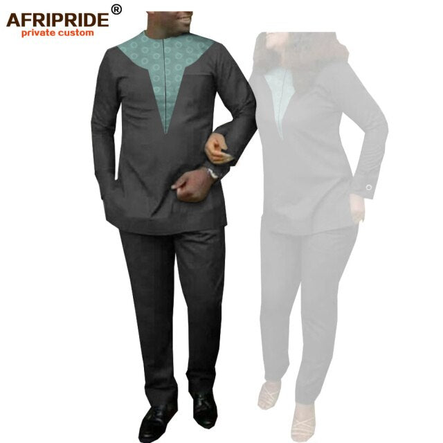 Couple`s Clothing African Clothing Men and Women 2 Piece Set Tracksuit Tribal Outfits Matching Sets