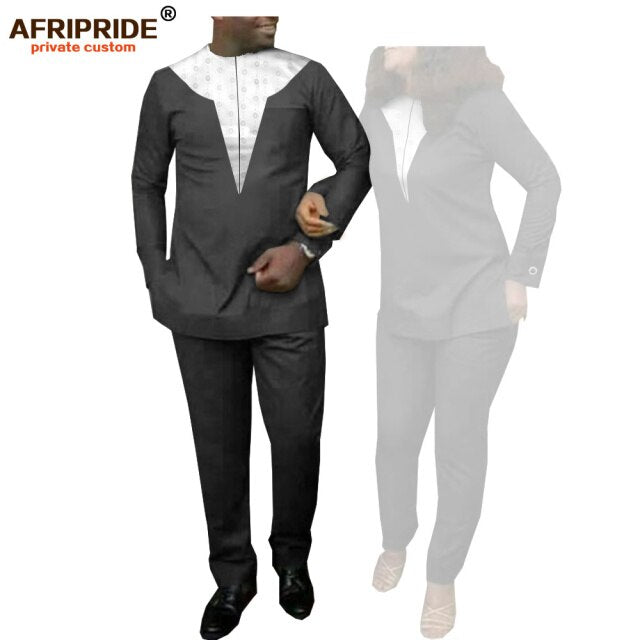 Couple`s Clothing African Clothing Men and Women 2 Piece Set Tracksuit Tribal Outfits Matching Sets