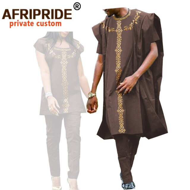 African Clothes for Women and Men Couple Clothing Dashiki Coats Shirt and Pant 3 Piece for Men 2 Piece for Women Wedding