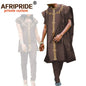 African Clothes for Women and Men Couple Clothing Dashiki Coats Shirt and Pant 3 Piece for Men 2 Piece for Women Wedding