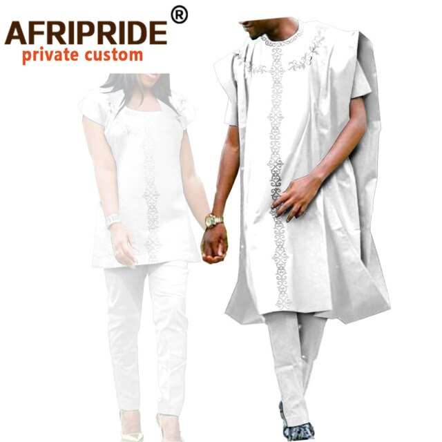 African Clothes for Women and Men Couple Clothing Dashiki Coats Shirt and Pant 3 Piece for Men 2 Piece for Women Wedding