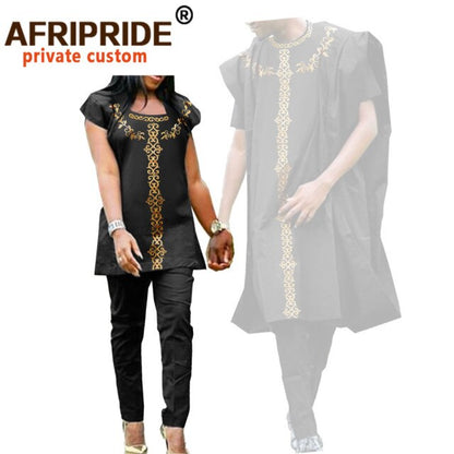 African Clothes for Women and Men Couple Clothing Dashiki Coats Shirt and Pant 3 Piece for Men 2 Piece for Women Wedding