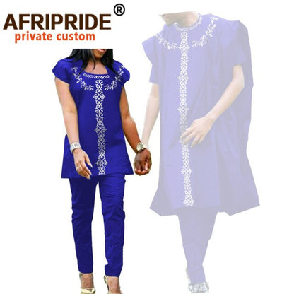 African Clothes for Women and Men Couple Clothing Dashiki Coats Shirt and Pant 3 Piece for Men 2 Piece for Women Wedding