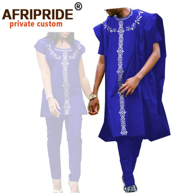 African Clothes for Women and Men Couple Clothing Dashiki Coats Shirt and Pant 3 Piece for Men 2 Piece for Women Wedding