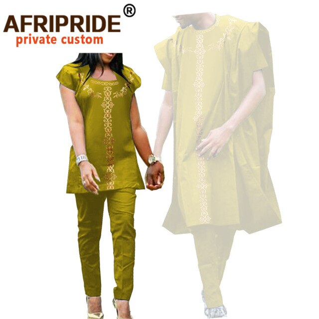 African Clothes for Women and Men Couple Clothing Dashiki Coats Shirt and Pant 3 Piece for Men 2 Piece for Women Wedding