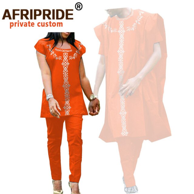 African Clothes for Women and Men Couple Clothing Dashiki Coats Shirt and Pant 3 Piece for Men 2 Piece for Women Wedding