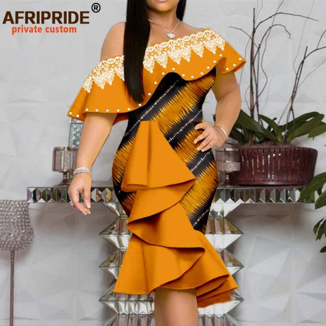 You Don't Compare  Ankara Print Embroidery Bodycon Dress