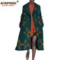 African long Coats for Women full sleeve mid-calf length double button turn down collar casual coat