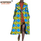 African long Coats for Women full sleeve mid-calf length double button turn down collar casual coat