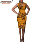 African bodycon dresses for women sleeveless collar wax cotton dress dashiki clothing Ankara fabric