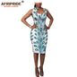 African bodycon dresses for women sleeveless collar wax cotton dress dashiki clothing Ankara fabric