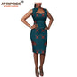 African bodycon dresses for women sleeveless collar wax cotton dress dashiki clothing Ankara fabric