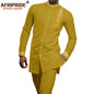 African Clothes for Men Embroidery Blazer and Pants 2 Piece Set Dashiki Vintage Outfits for Party Wedding Evening Wear