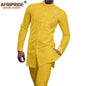 African Clothes for Men Embroidery Blazer and Pants 2 Piece Set Dashiki Vintage Outfits for Party Wedding Evening Wear