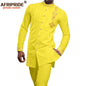 African Clothes for Men Embroidery Blazer and Pants 2 Piece Set Dashiki Vintage Outfits for Party Wedding Evening Wear