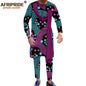 African Men`s Clothing Print Shirts and Pants 2 Piece Set African Attire Wedding