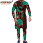 African Men`s Clothing Print Shirts and Pants 2 Piece Set African Attire Wedding