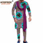 African Men`s Clothing Print Shirts and Pants 2 Piece Set African Attire Wedding