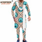 African Men`s Clothing Print Shirts and Pants 2 Piece Set African Attire Wedding