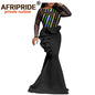 Women`s Maxi Dress High Waist African Lace Print Long Dress Plus Size Clothing