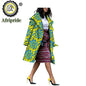 African Ethnic Print Long Coat Women Overcoat
