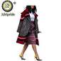 African Ethnic Print Long Coat Women Overcoat