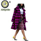 African Ethnic Print Long Coat Women Overcoat