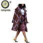 African Ethnic Print Long Coat Women Overcoat