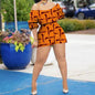 African Clothing for Women Off Shoulder Dashiki Top and Print Shorts 2 Piece Set Sexy Club Party Ankara Attire