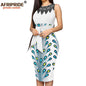 African Dresses for Women Print Embroidery Sleeveless High Waist Elegant Bodycon Dress for Evening Party Ankara Outfits