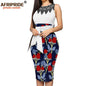 African Dresses for Women Print Embroidery Sleeveless High Waist Elegant Bodycon Dress for Evening Party Ankara Outfits