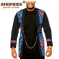 African Men Clothing Dashiki Coats Plus Size Open Front Long Sleeve Print Outfits Silver Chain Jacket Outwear