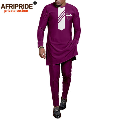 African Men Clothing Set Dashiki Shirts and Ankara Pants Tracksuit Casual Tribal Attire