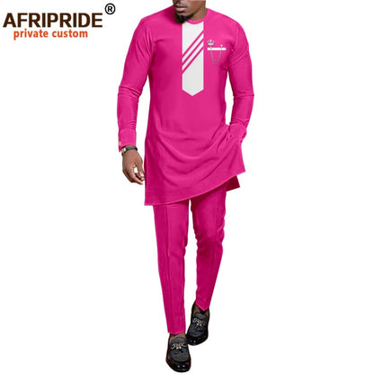 African Men Clothing Set Dashiki Shirts and Ankara Pants Tracksuit Casual Tribal Attire