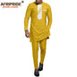 African Men Clothing Set Dashiki Shirts and Ankara Pants Tracksuit Casual Tribal Attire