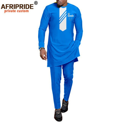 African Men Clothing Set Dashiki Shirts and Ankara Pants Tracksuit Casual Tribal Attire
