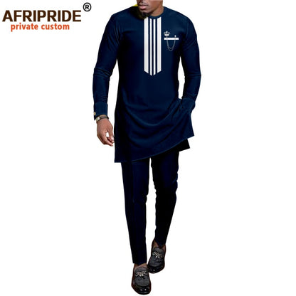 African Men Clothing Set Dashiki Shirts and Ankara Pants Tracksuit Casual Tribal Attire
