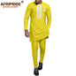 African Men Clothing Set Dashiki Shirts and Ankara Pants Tracksuit Casual Tribal Attire