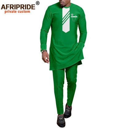 African Men Clothing Set Dashiki Shirts and Ankara Pants Tracksuit Casual Tribal Attire