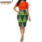 Women`s Bodycon Dress Short Sleeve O-neck Ankara Printed Casual Vintage Formal African Outfits